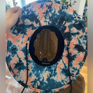 Hemlock straw sun hat with tie dye design